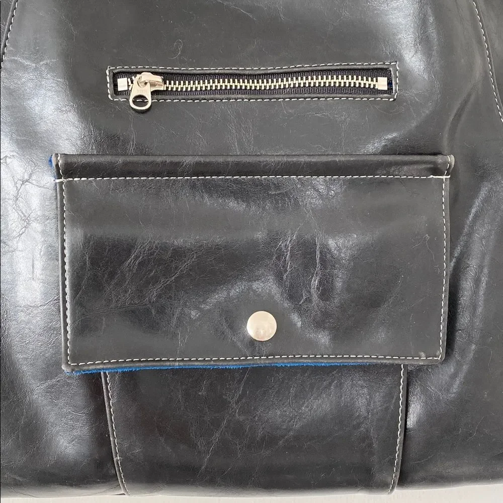 Crystalyn Kae Black Vegan Leather Metier Tote Bag Large Made in USA Minimalist